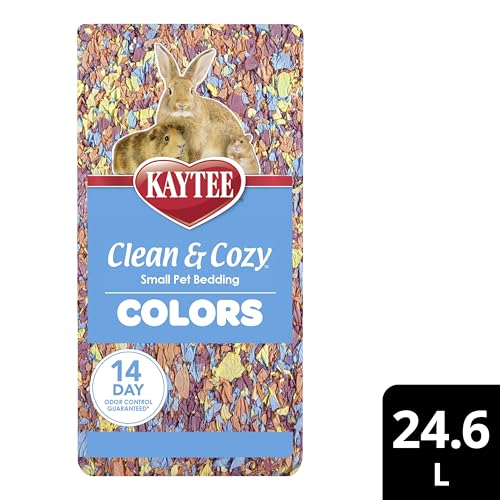 Kaytee Clean & Cozy Colors cage-ready scene showing easy replacement and clean habitat.