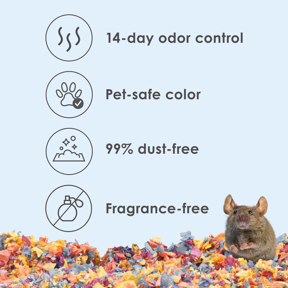 Kaytee Clean & Cozy Colors dust-free bedding closeup highlighting clean, breathable habitat.