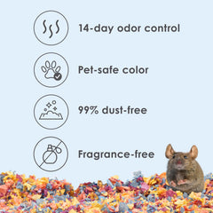 Kaytee Clean & Cozy Colors dust-free bedding closeup highlighting clean, breathable habitat.