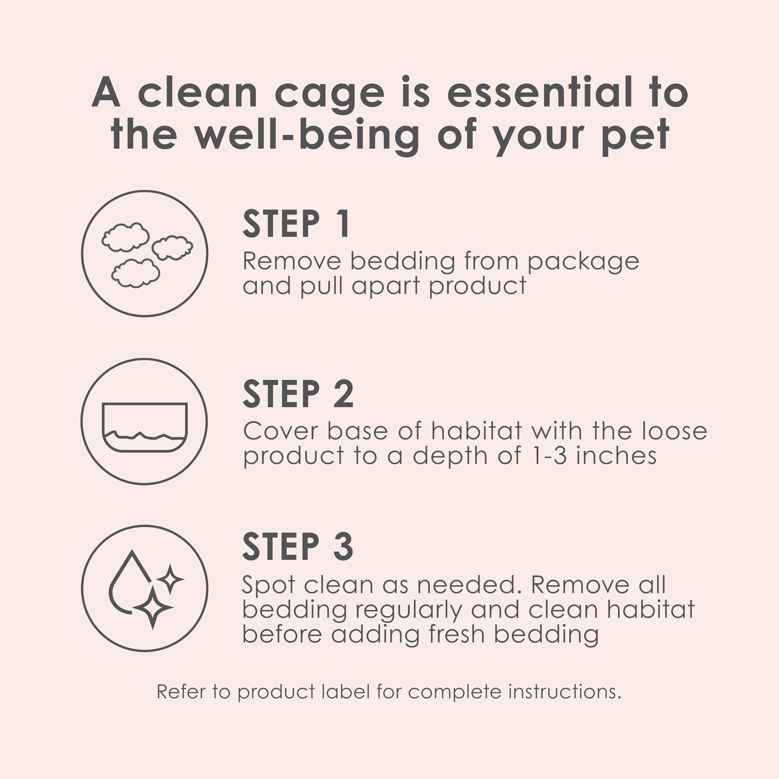 Kaytee Clean & Cozy Colors small animal setup inside cage shown with cozy texture.