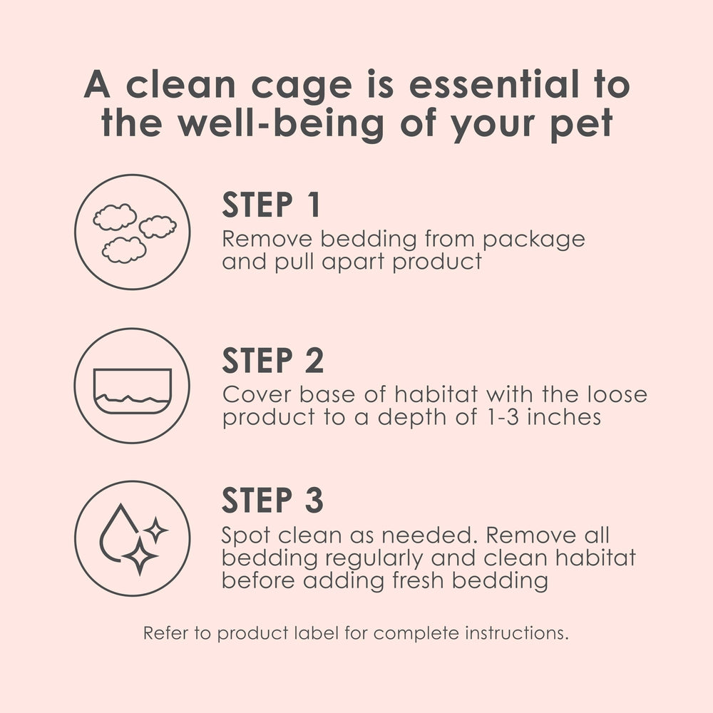 Kaytee Clean & Cozy Colors small animal setup inside cage shown with cozy texture.