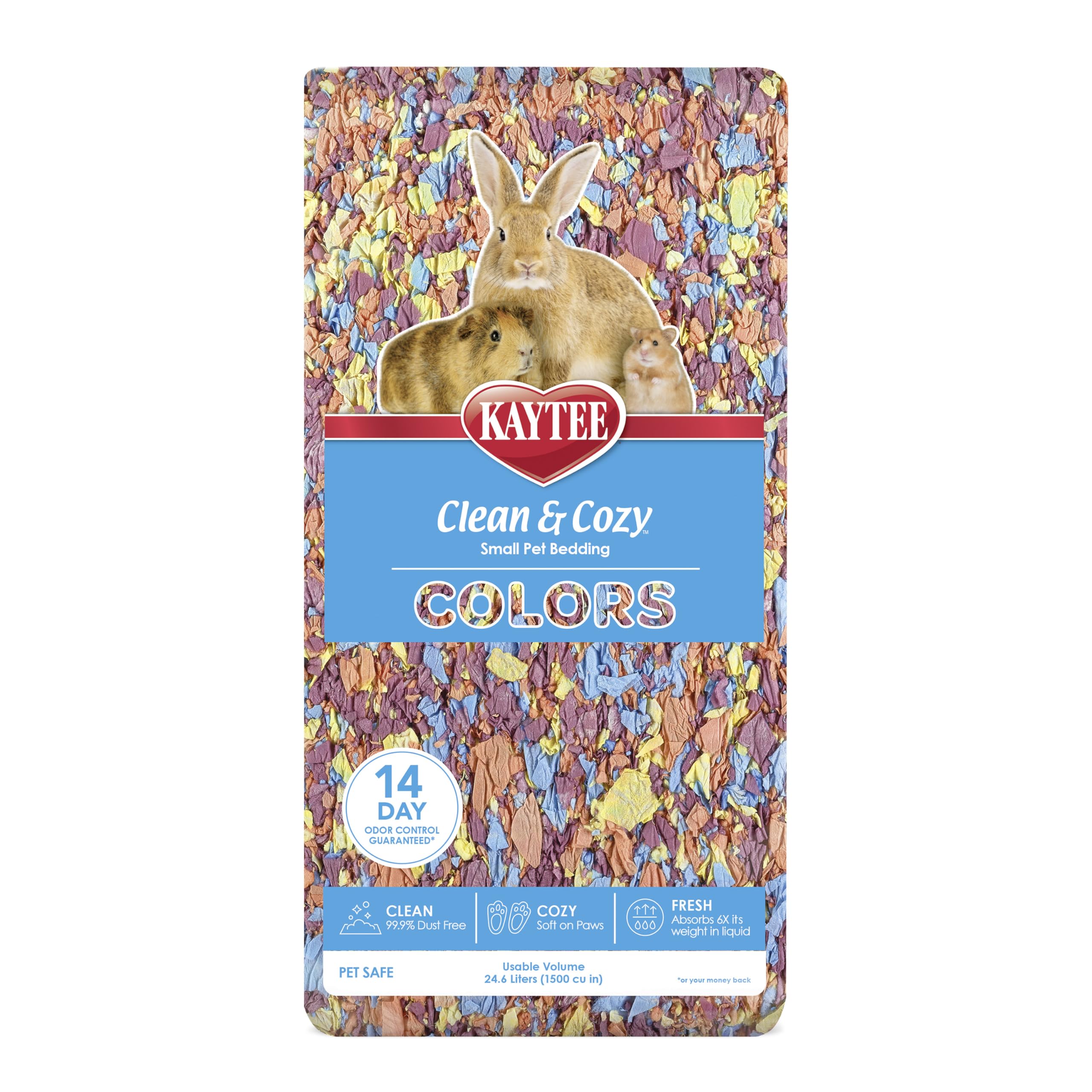 Kaytee Clean & Cozy Colors bedding soft closeup showing gentle comfort for small animals.