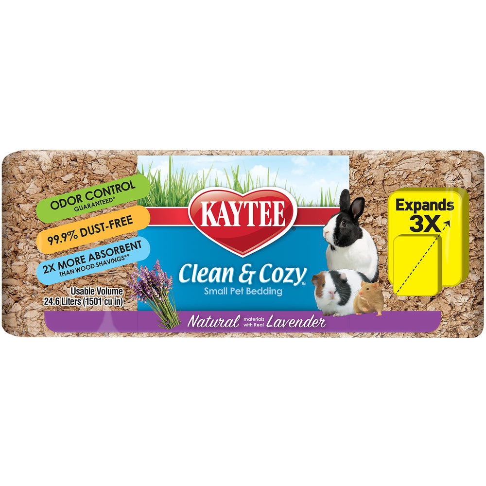 Kaytee Clean and Cozy Lavender Bedding supports eco-friendly pet care.