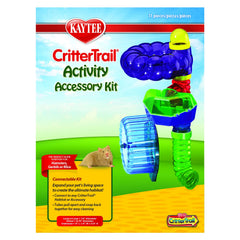 Kaytee CritterTrail Fun-nel Kit assembly shows easy-connect components for expanding a small animal habitat.