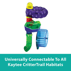 Kaytee CritterTrail outhouse and comfort wheel add practical, cozy resting spots for daily use.