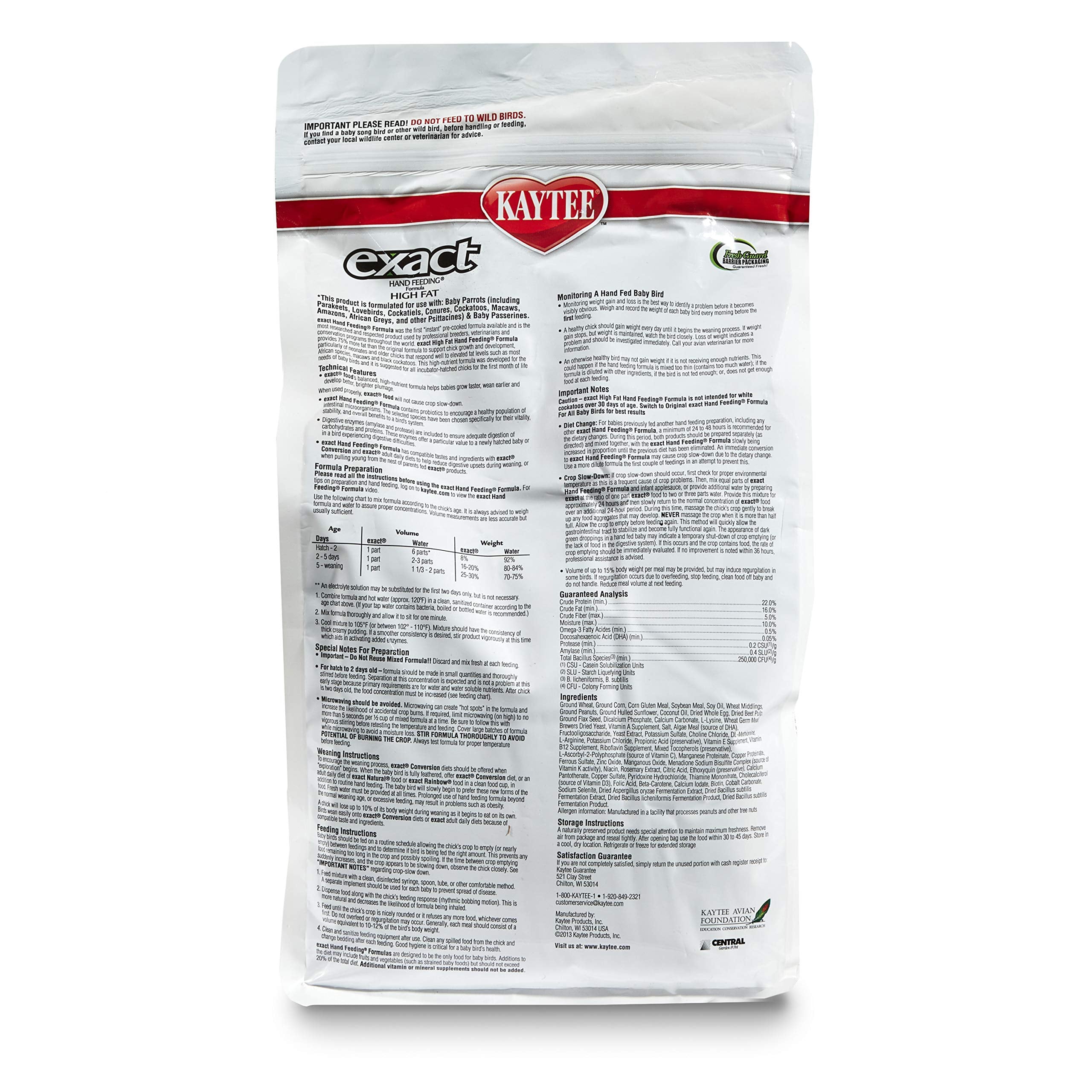 Kaytee Exact Hand Feeding formula powder being prepared for incubator-hatched chicks