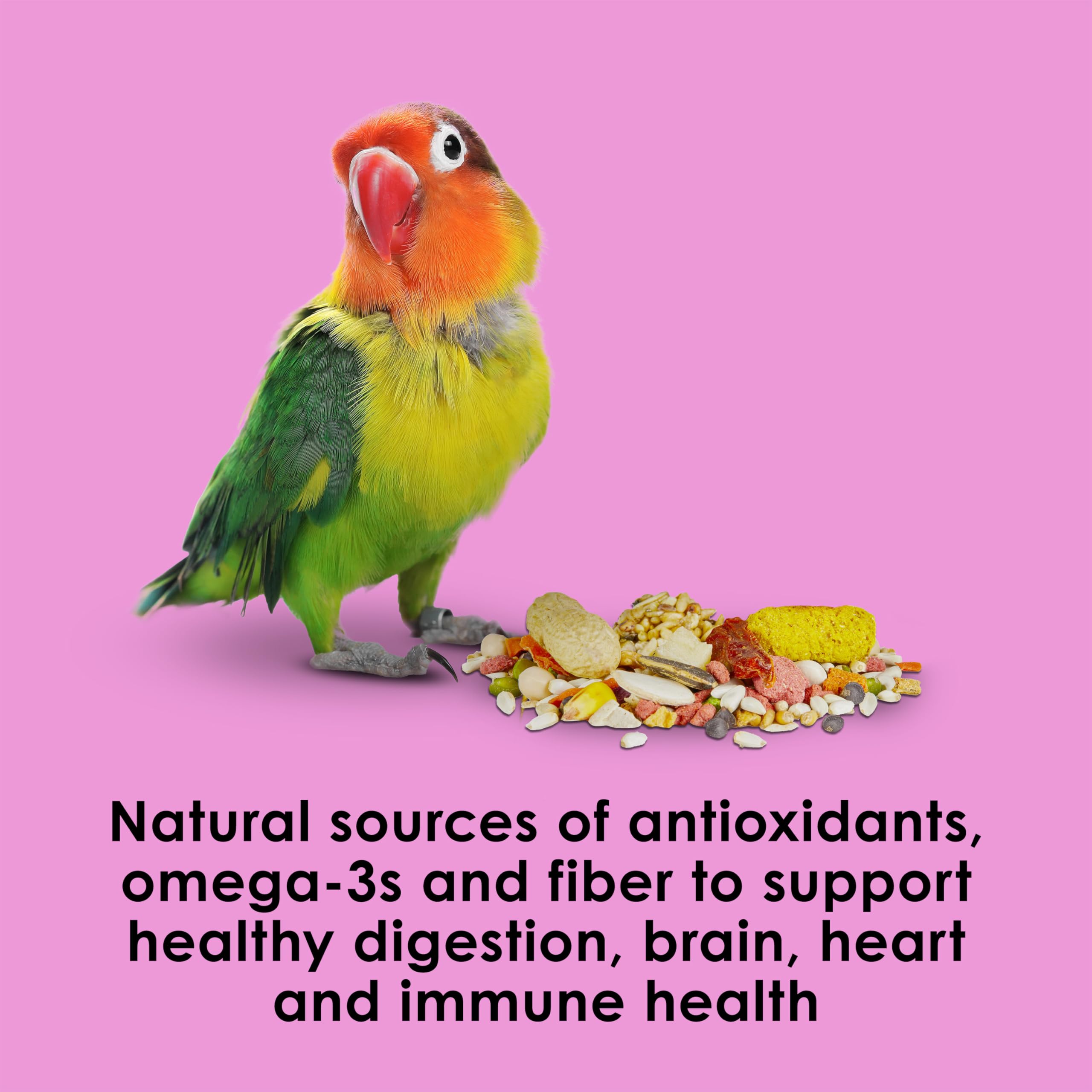 Kaytee Fiesta Big Bites probiotics and prebiotics aid digestive balance.