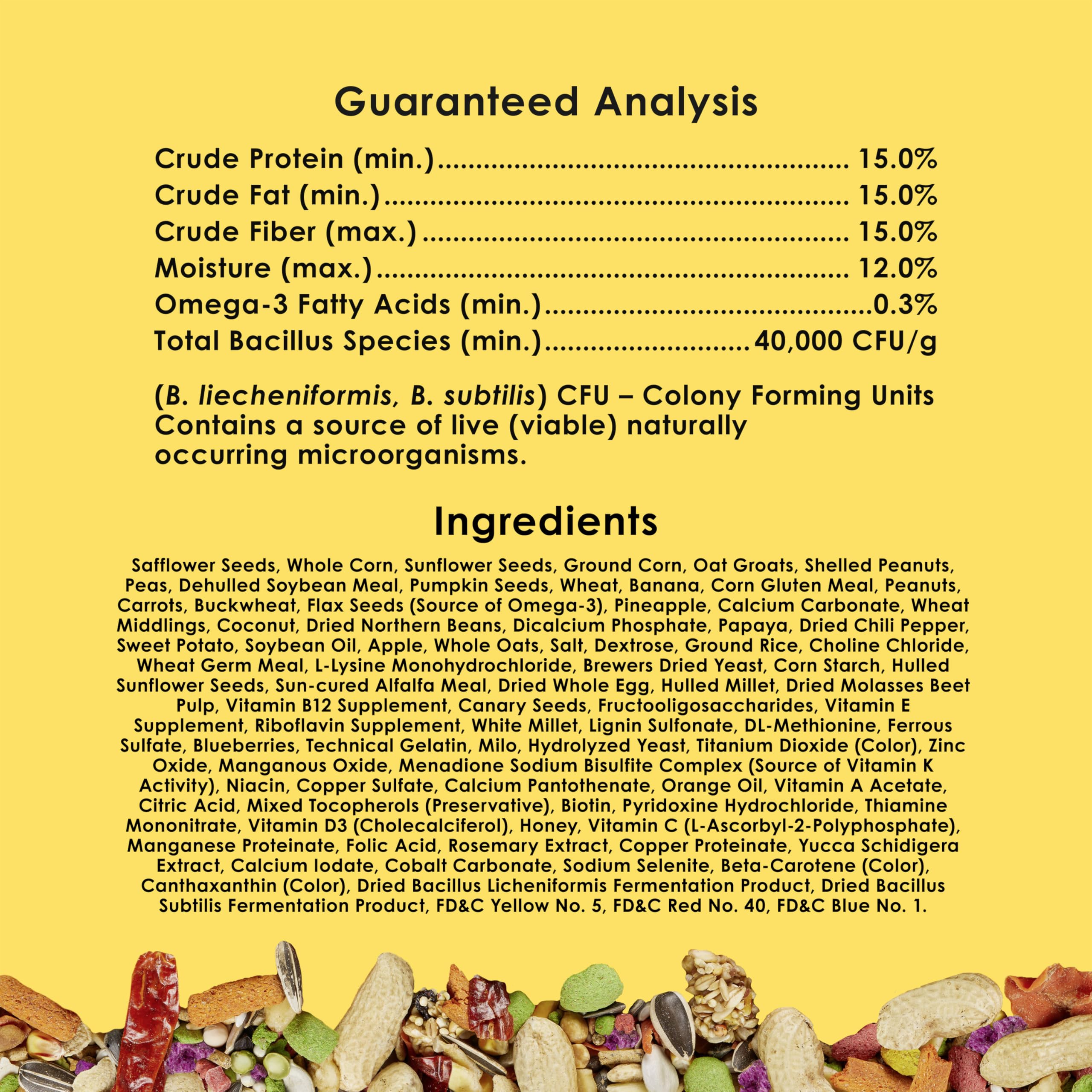 Kaytee Fiesta Big Bites nutritionist-formulated blend reflects expert care.