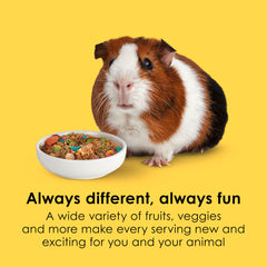 Kaytee Fiesta ingredients include fruits and vegetables for varied nutrition.