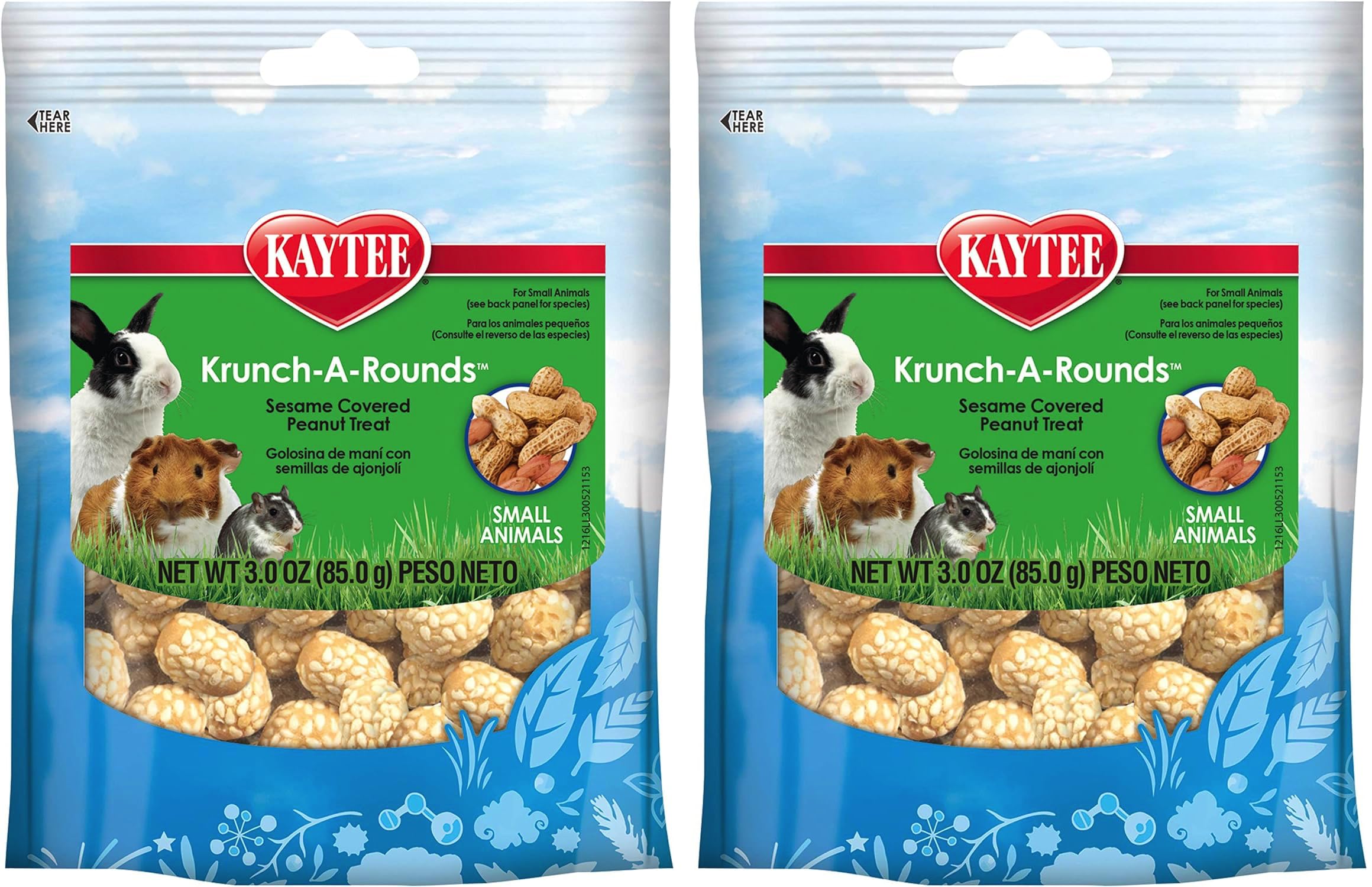 Kaytee Krunch-A-Rounds peanut center close-up, protein-rich treat for training rewards.