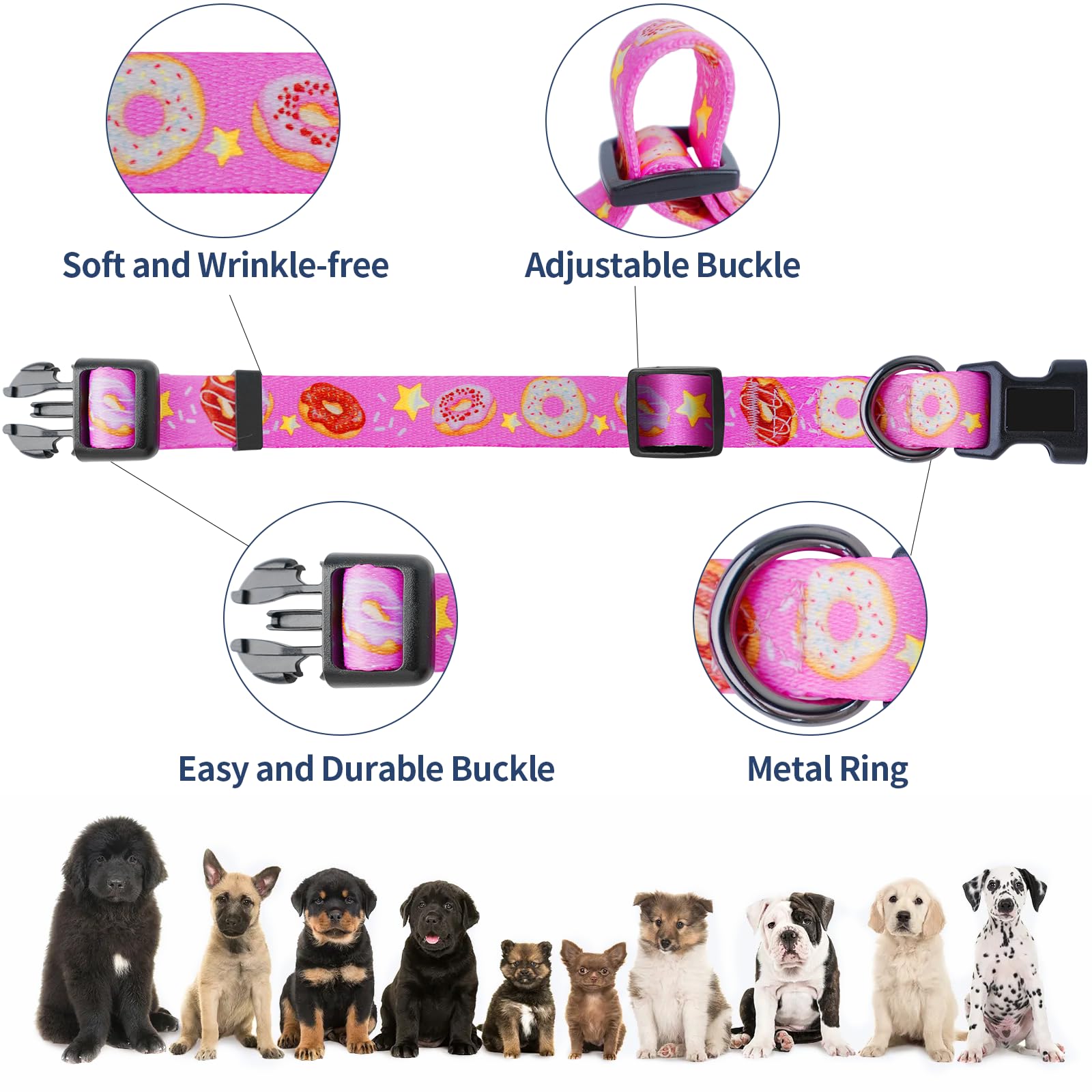Kazazoo dog collar with no-pull front attachment reduces neck strain during strolls