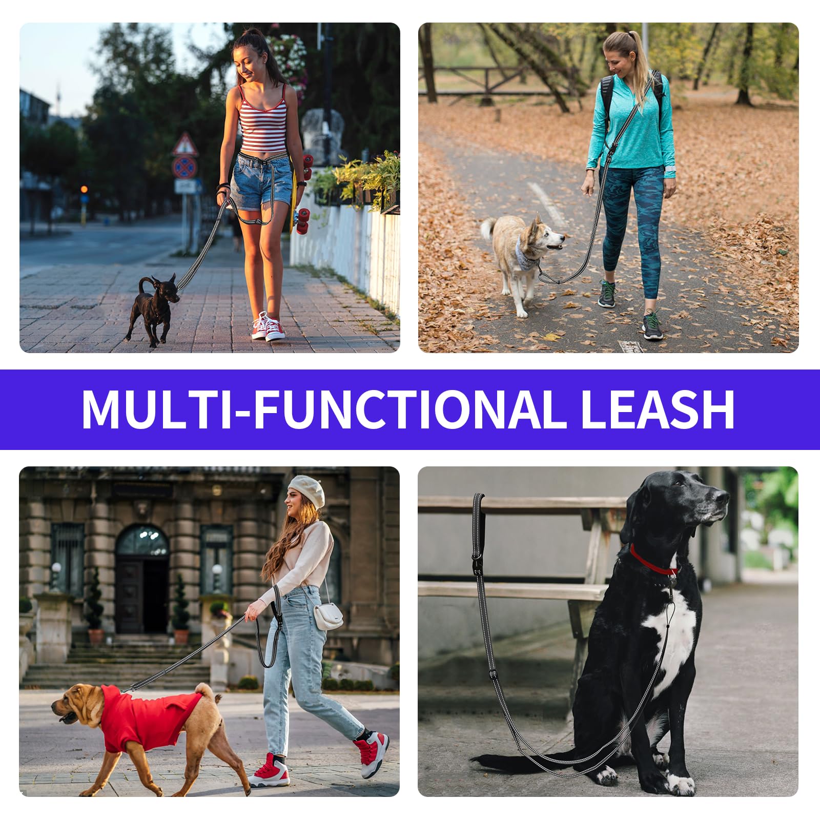 Kazazoo hands-free leash urban-walk-scene in city setting