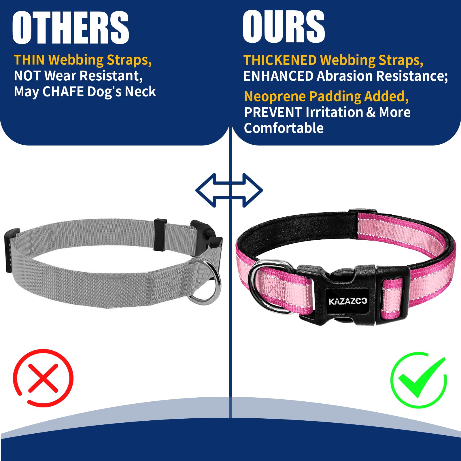 Kazazoo Quick-snap buckle collar pink-l easy to put on.