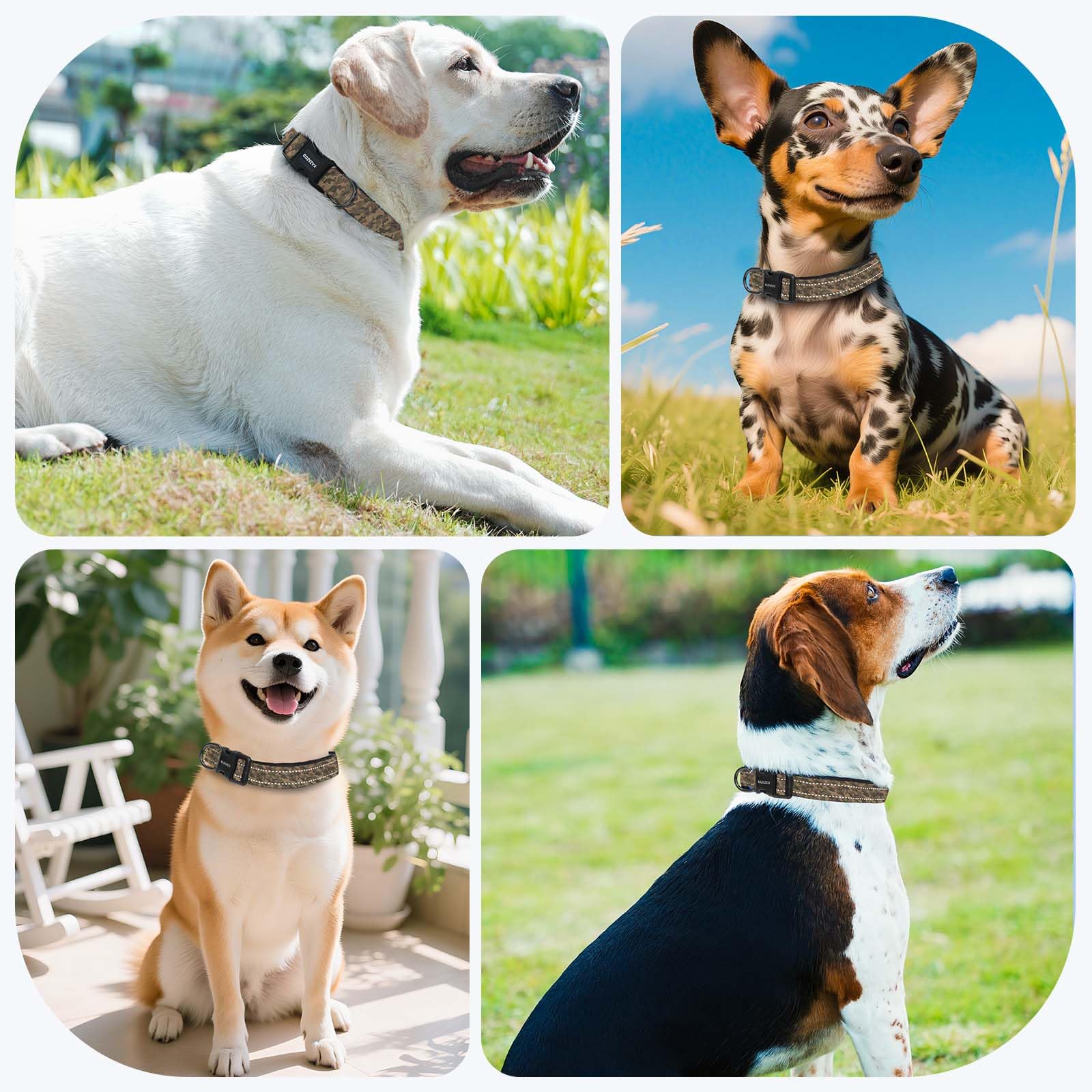 Kazazoo Reflective Collar camo-XS style for small to medium dogs during daily adventures.
