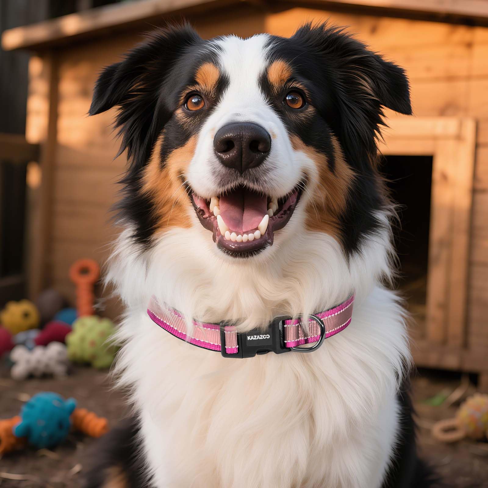 Kazazoo Soft padding dog collar in pink-l delivers comfortable all-day wear.