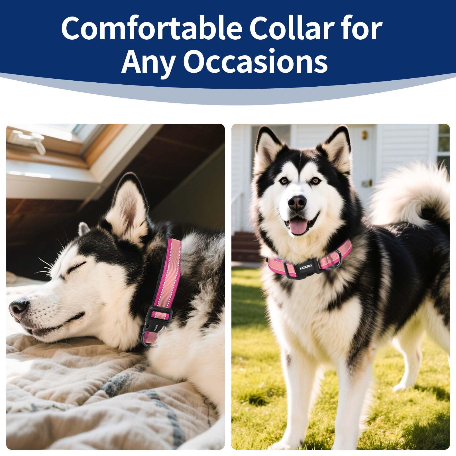 Kazazoo Washable abrasion-resistant collar pink-l stands up to active play.