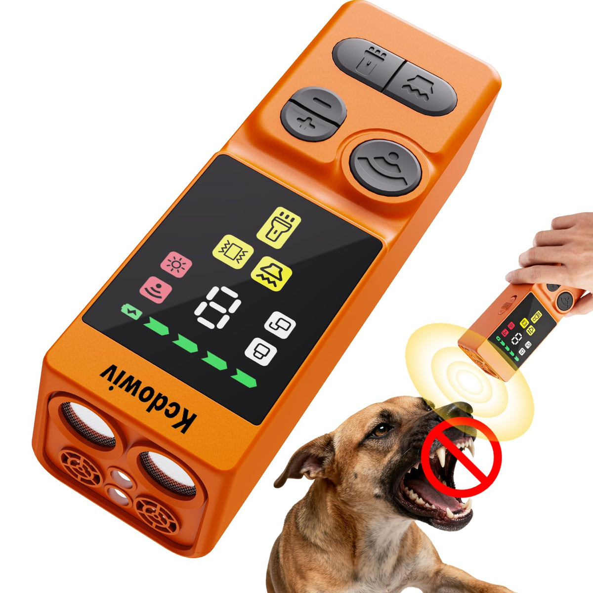 Kcdowiv dog bark deterrent with 4x emitters for broader coverage during training