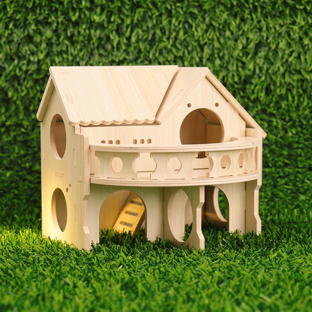 Kcrygogo hamster house large balcony safety enables safe exploration