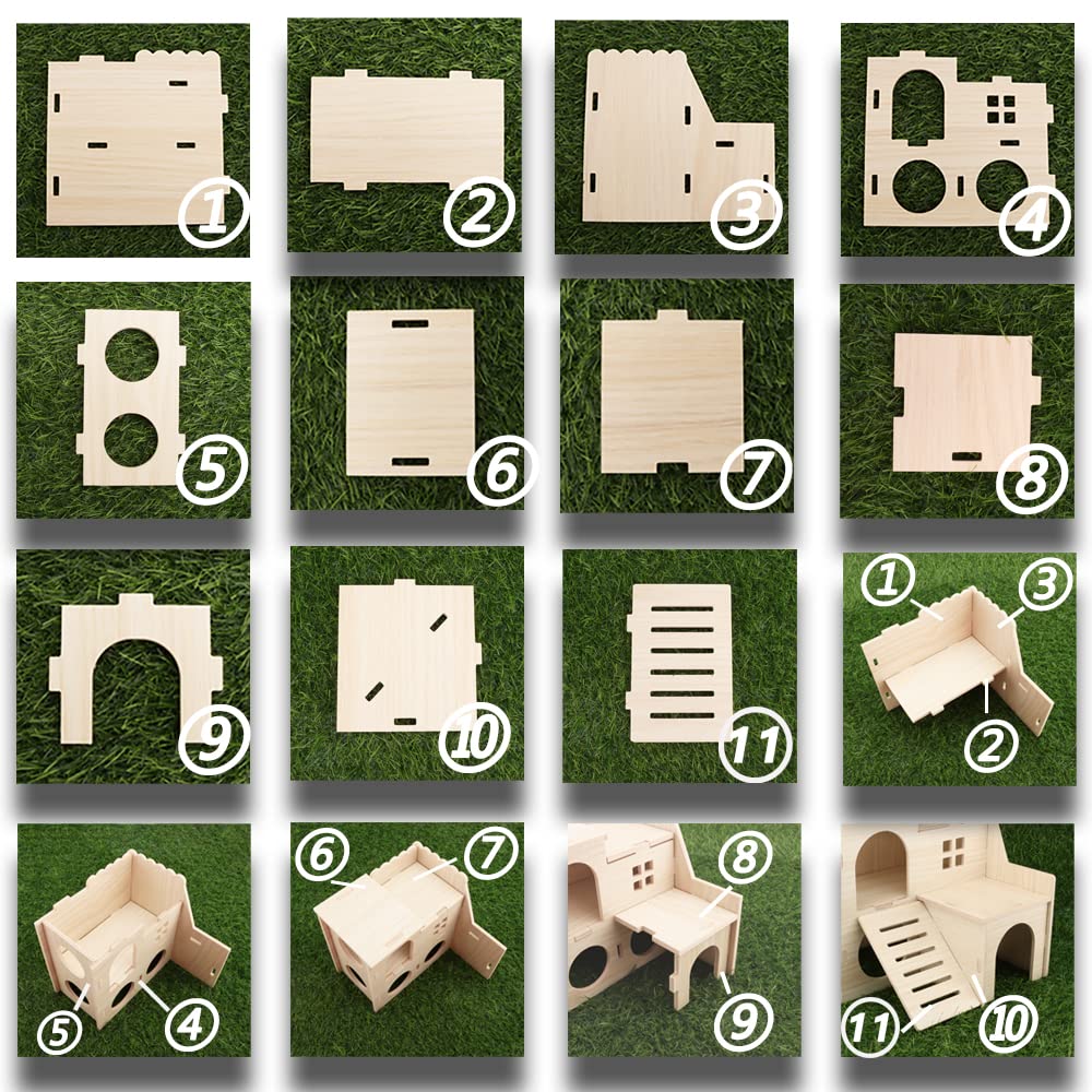 Kcrygogo hamster maze wood house simple assembly for quick setup