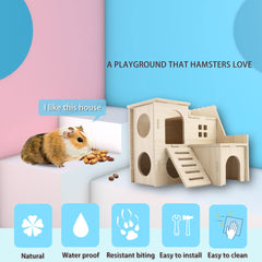 Kcrygogo hamster maze wood house interior offers room to nest and chew