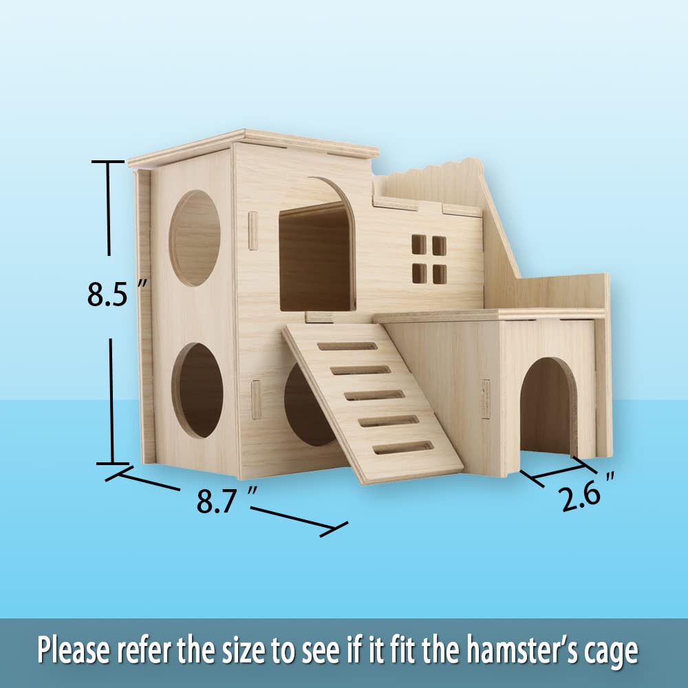 Kcrygogo hamster maze wood house lookout holes help pets peek safely