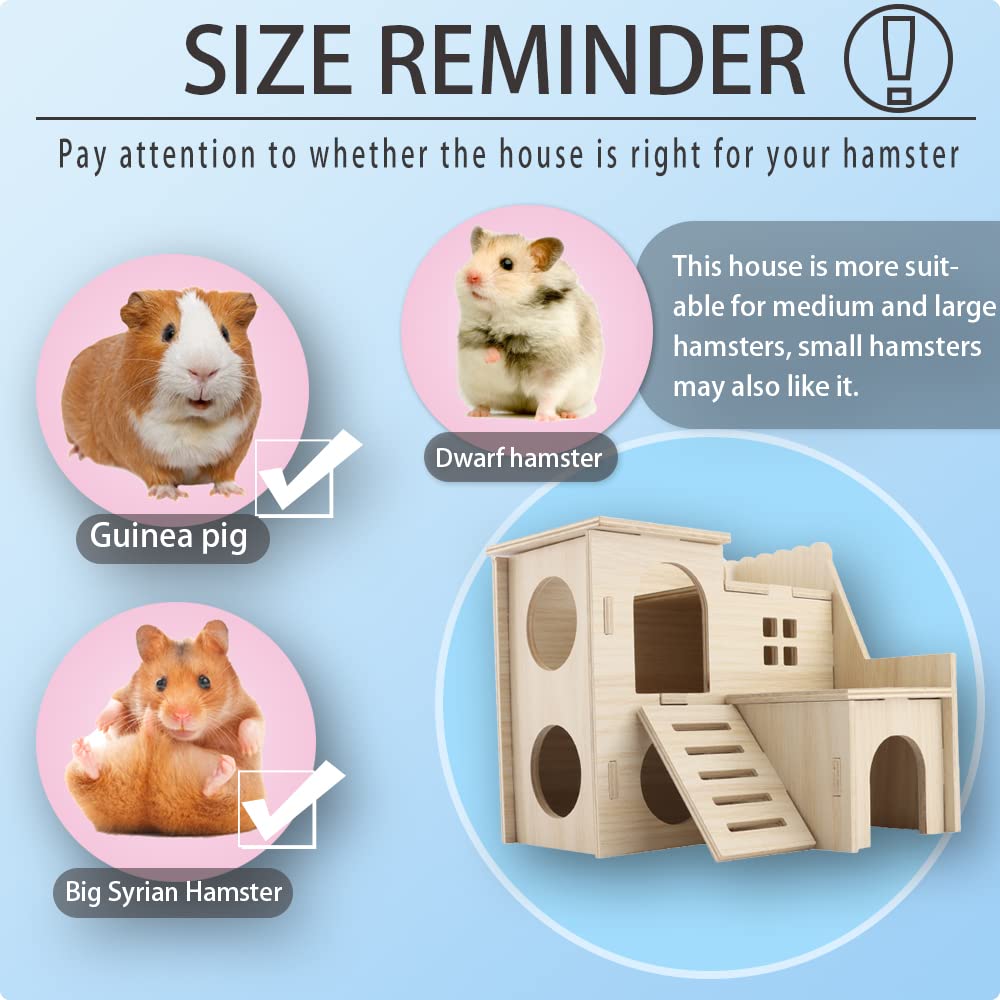 Kcrygogo hamster maze wood house packaging shows sturdy wooden hideout