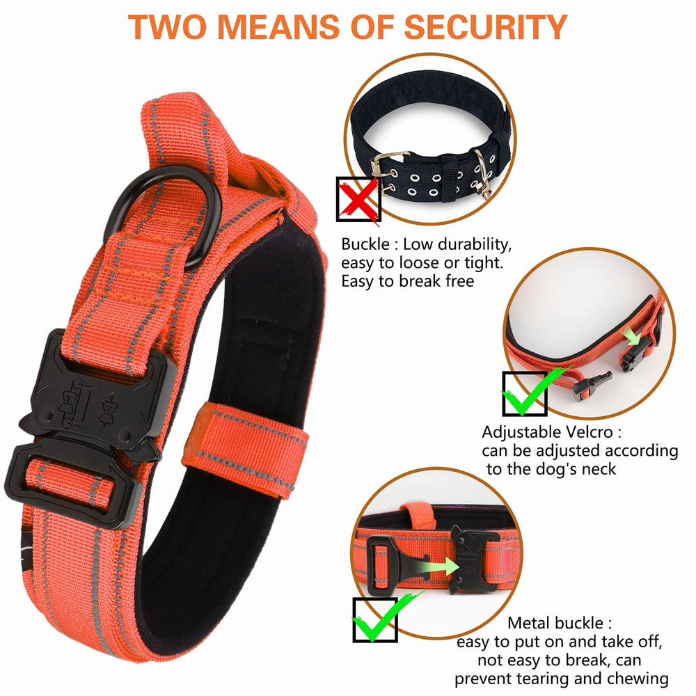 KCUCOP heavy-duty collar with metal buckle for secure on/off
