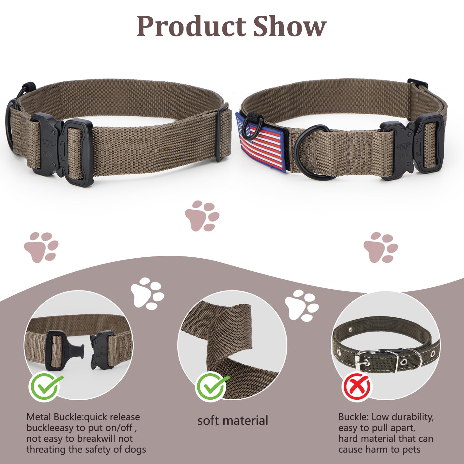 KCUCOP size M collar demonstrates secure quick-release buckle and comfortable fit