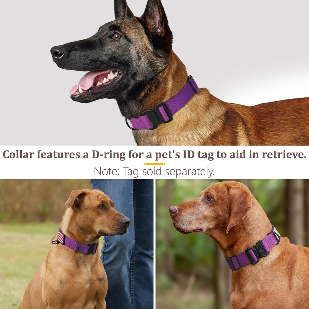 KCUCOP heavy-duty tactical dog collar removable flag patch offers customizable style.