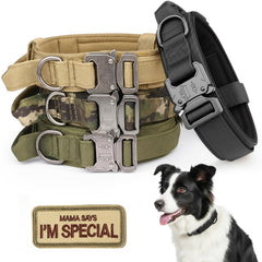 KCUCOP tactical dog collar with handle close-up for quick control.