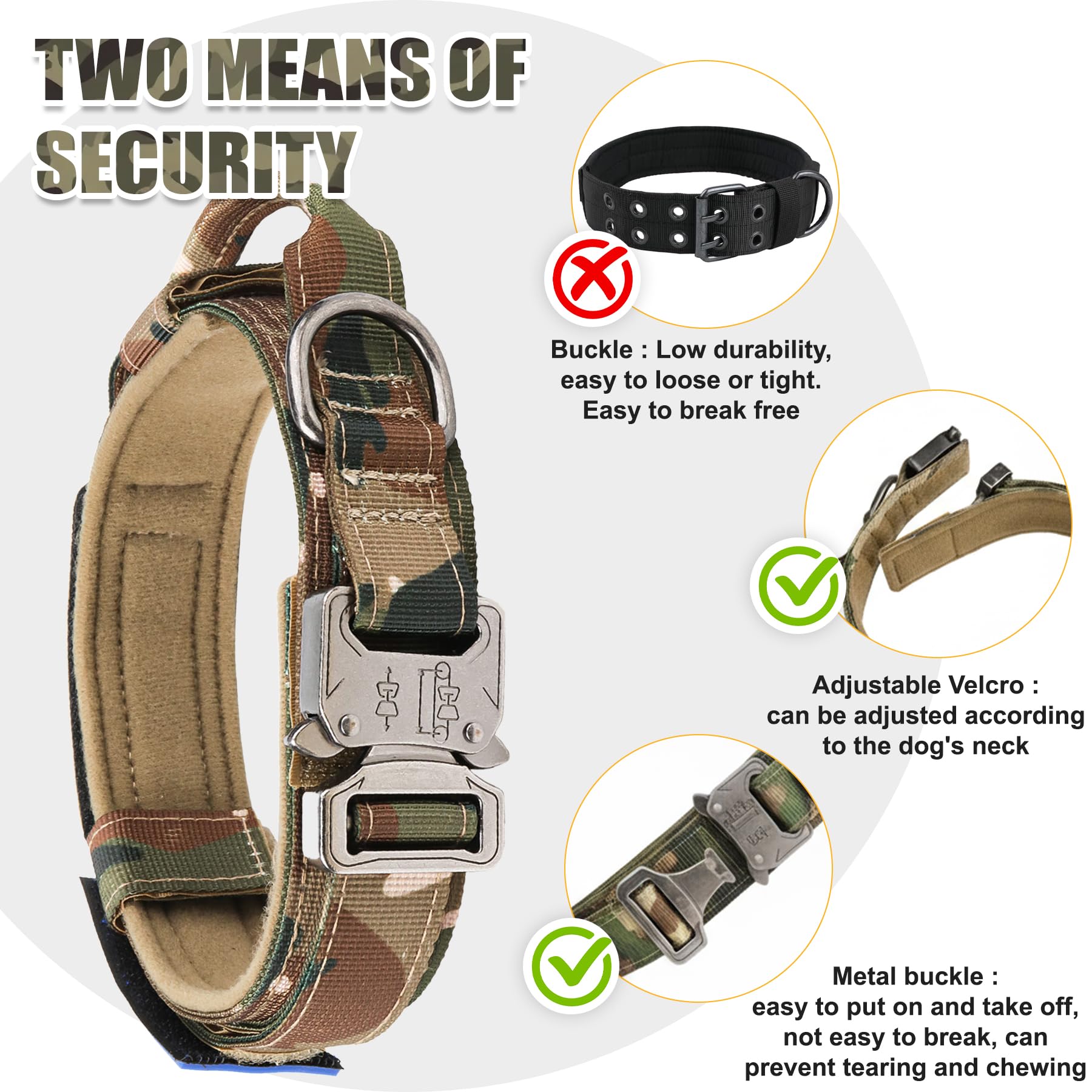 KCUCOP tactical collar on large dog during hike shows comfort and fit
