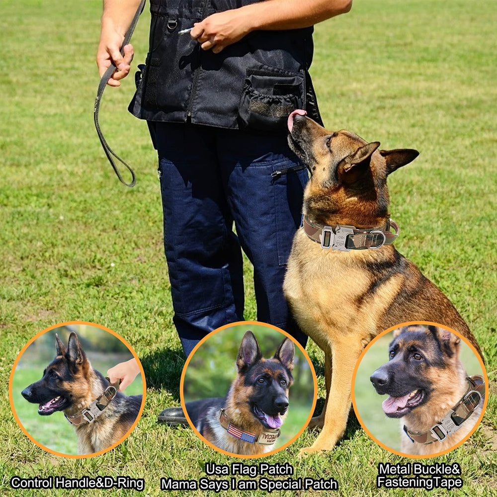 KCUCOP camo XL collar with patches for customization