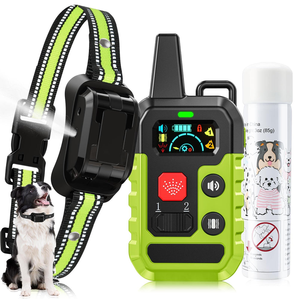KDSZJDV Citronella training collar front view for humane bark control during outdoor walks.