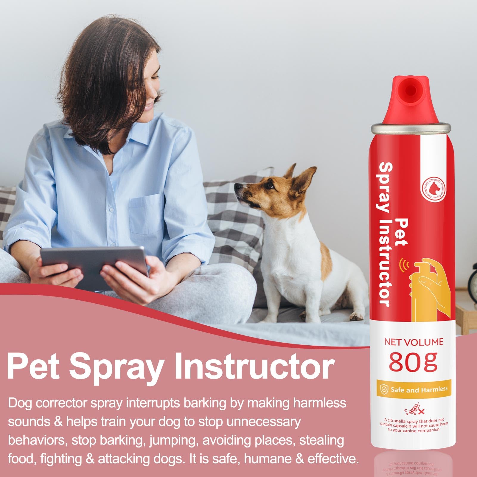 KDSZJDV Corrector Spray in action during dog training interrupts unwanted behavior.