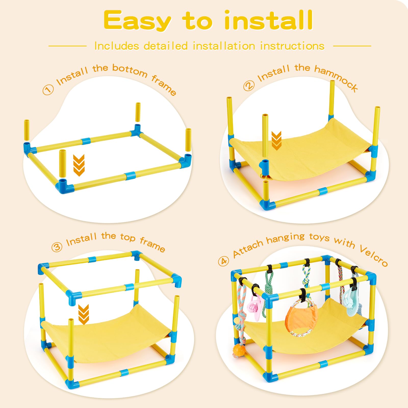 Keaber Puppy Play Gym: montaje sencillo sin herramientas.