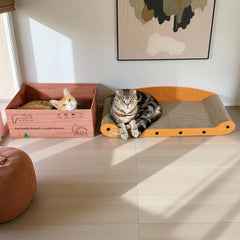 KEBKE Cat Scratch Box 16 Inch Rest Box demonstrates private rest space and scratch satisfaction.