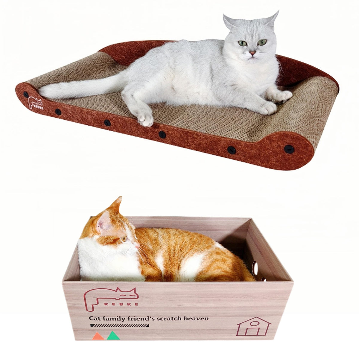 KEBKE cat-scratcher-bed-30inch: plush lounge surface for large indoor cats.