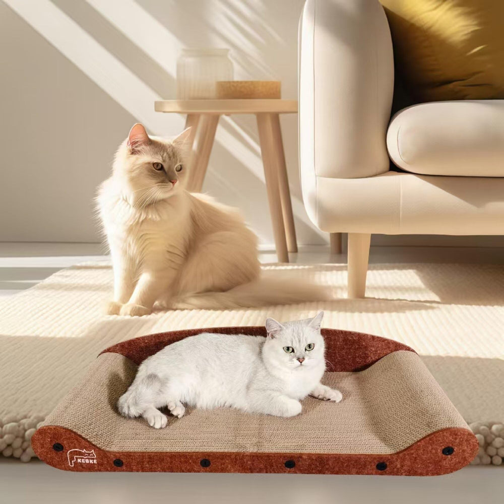 KEBKE cat-scratcher-easy-assembly-kit: toolkit and instructions enable quick, simple setup.