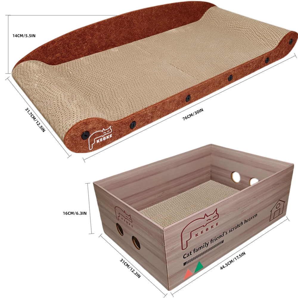 KEBKE cat-scratcher-lounger-detail: durable felt and cardboard endure vigorous scratching.