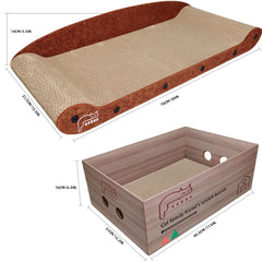 KEBKE cat-scratcher-lounger-detail: durable felt and cardboard endure vigorous scratching.