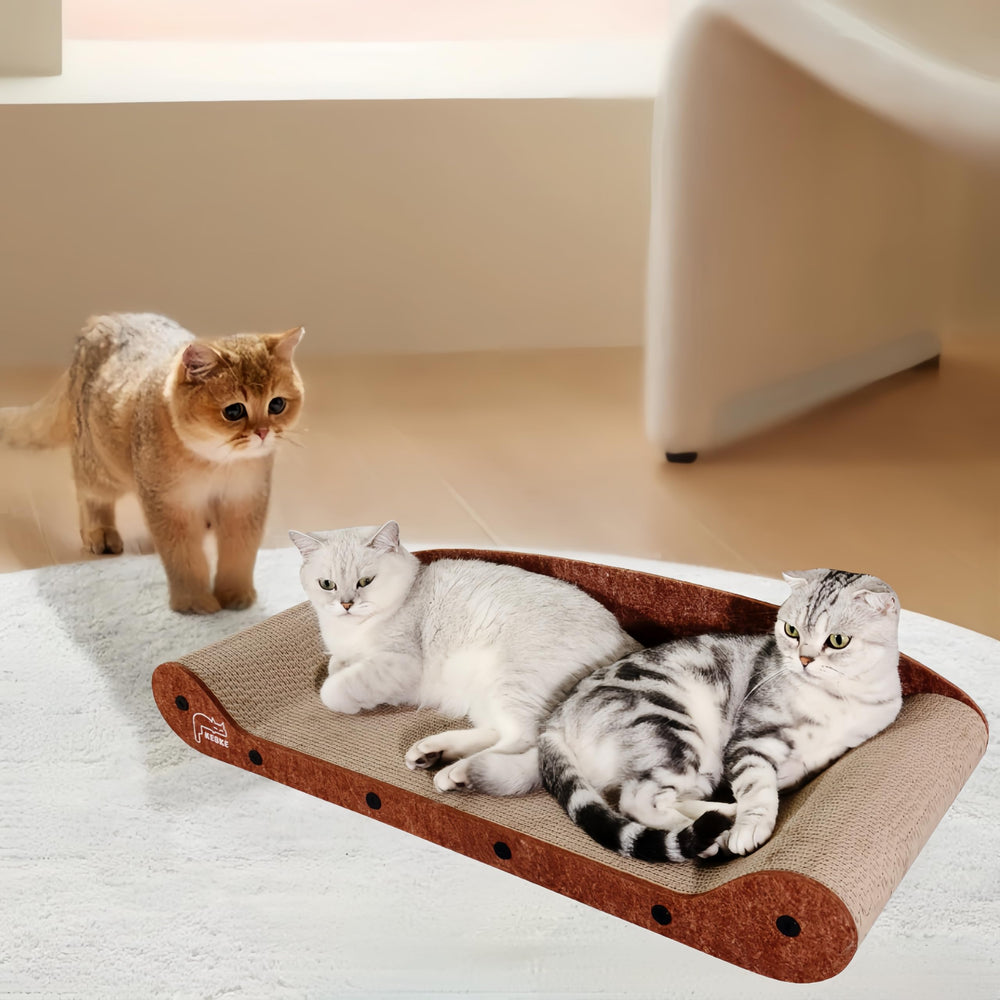 KEBKE cat-scratcher-multi-usage-space: lounge, scratch, and play in one versatile set.