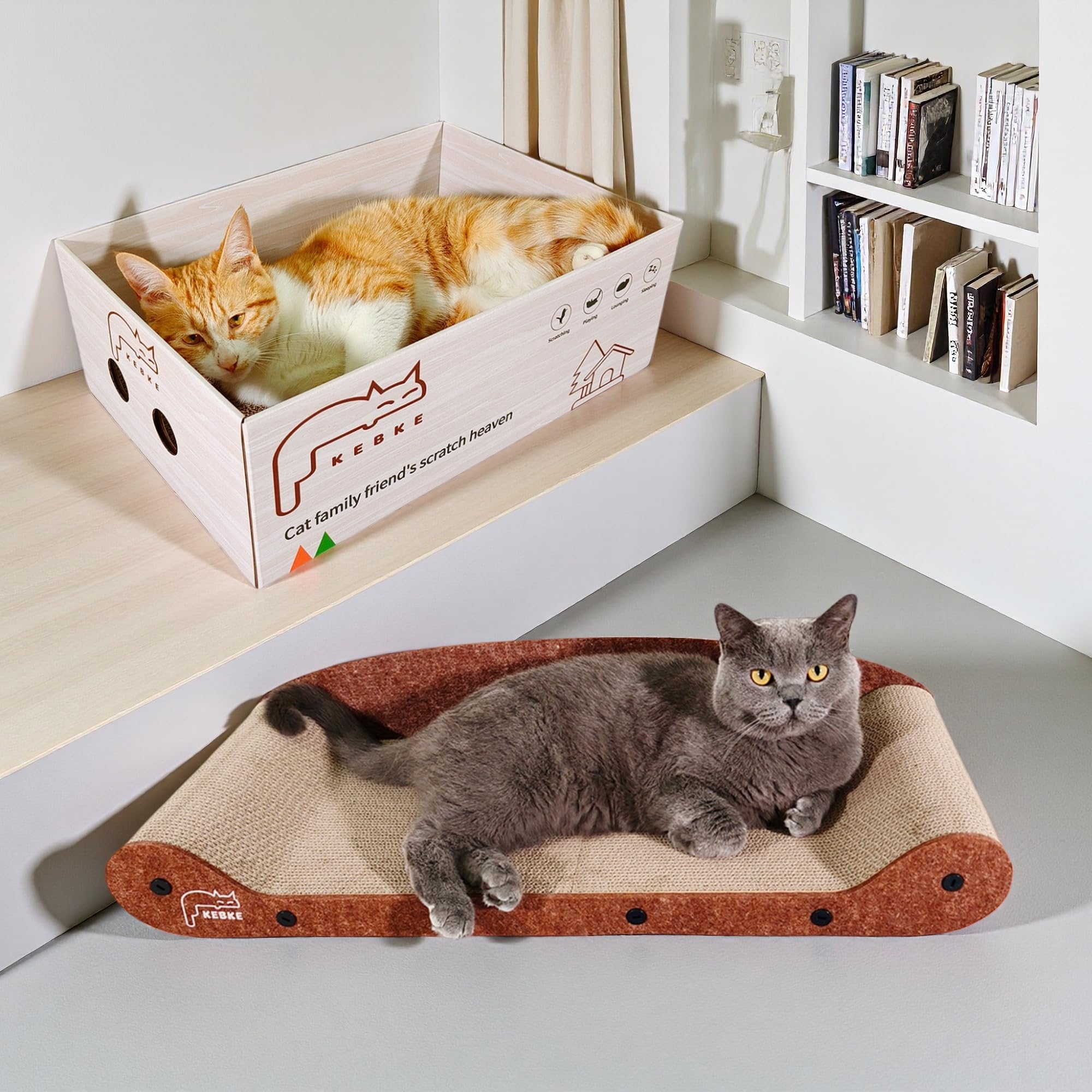 KEBKE cat-scratcher-private-rest-space gives cats a cozy retreat.