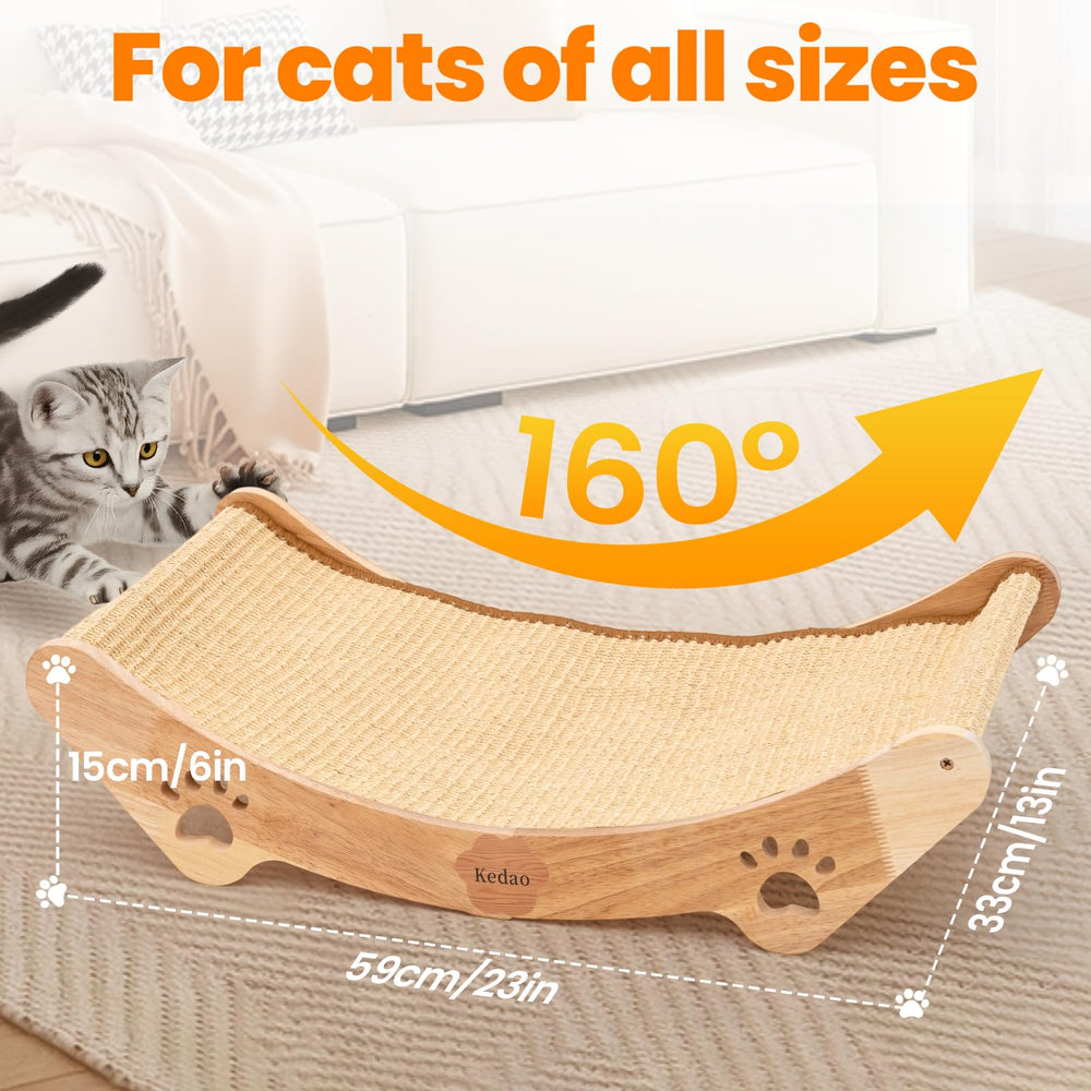 KEDAO sisal cat scratcher bed wooden frame close-up showing sturdy construction.