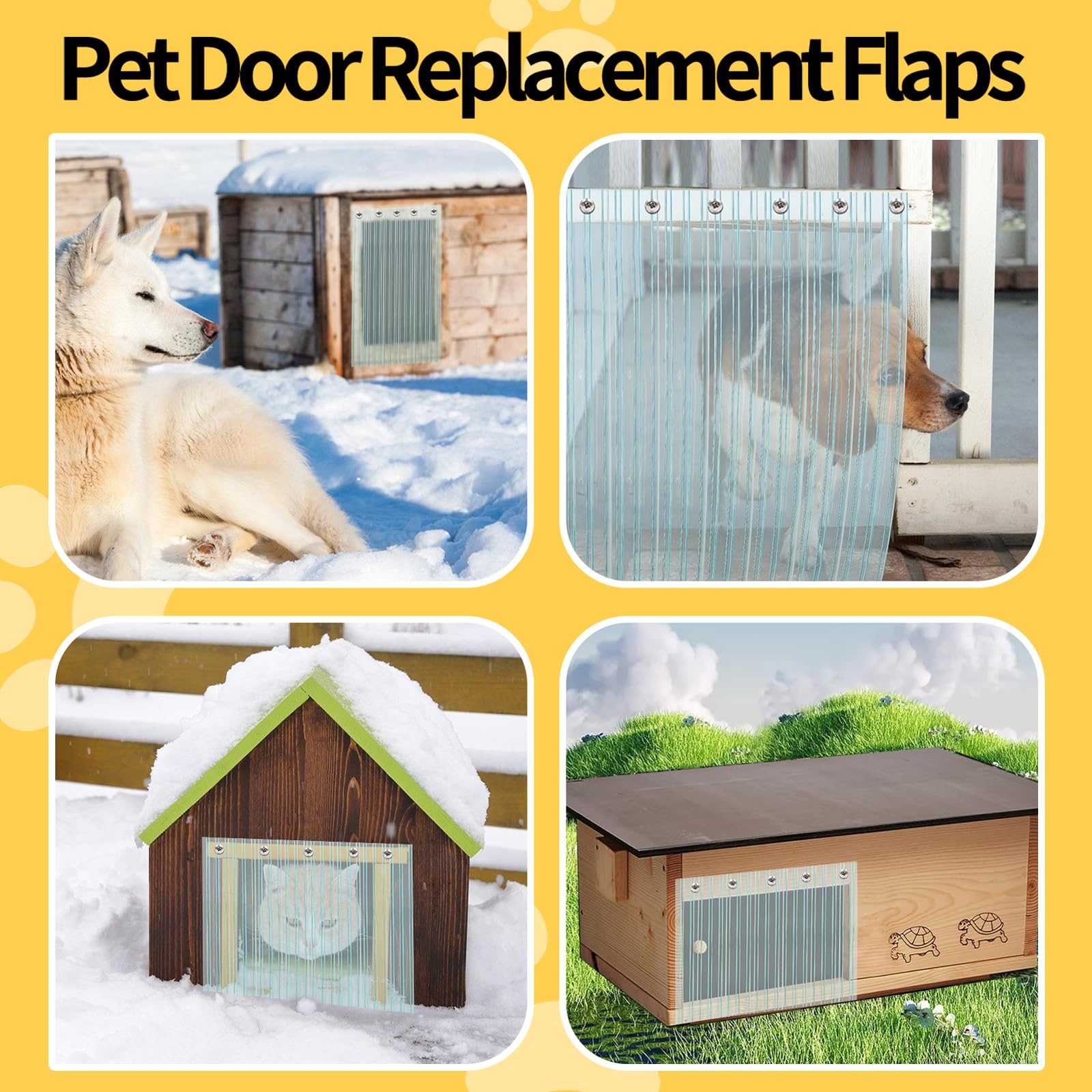 Keedolla dog door strips after-service guide suggests sun-flat airing to remove odor