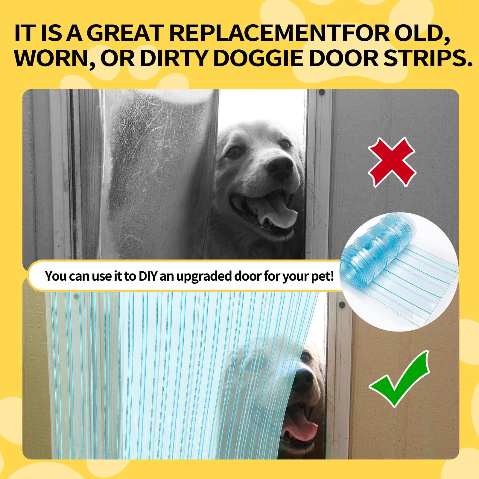 Keedolla dog door strips installation with screws included