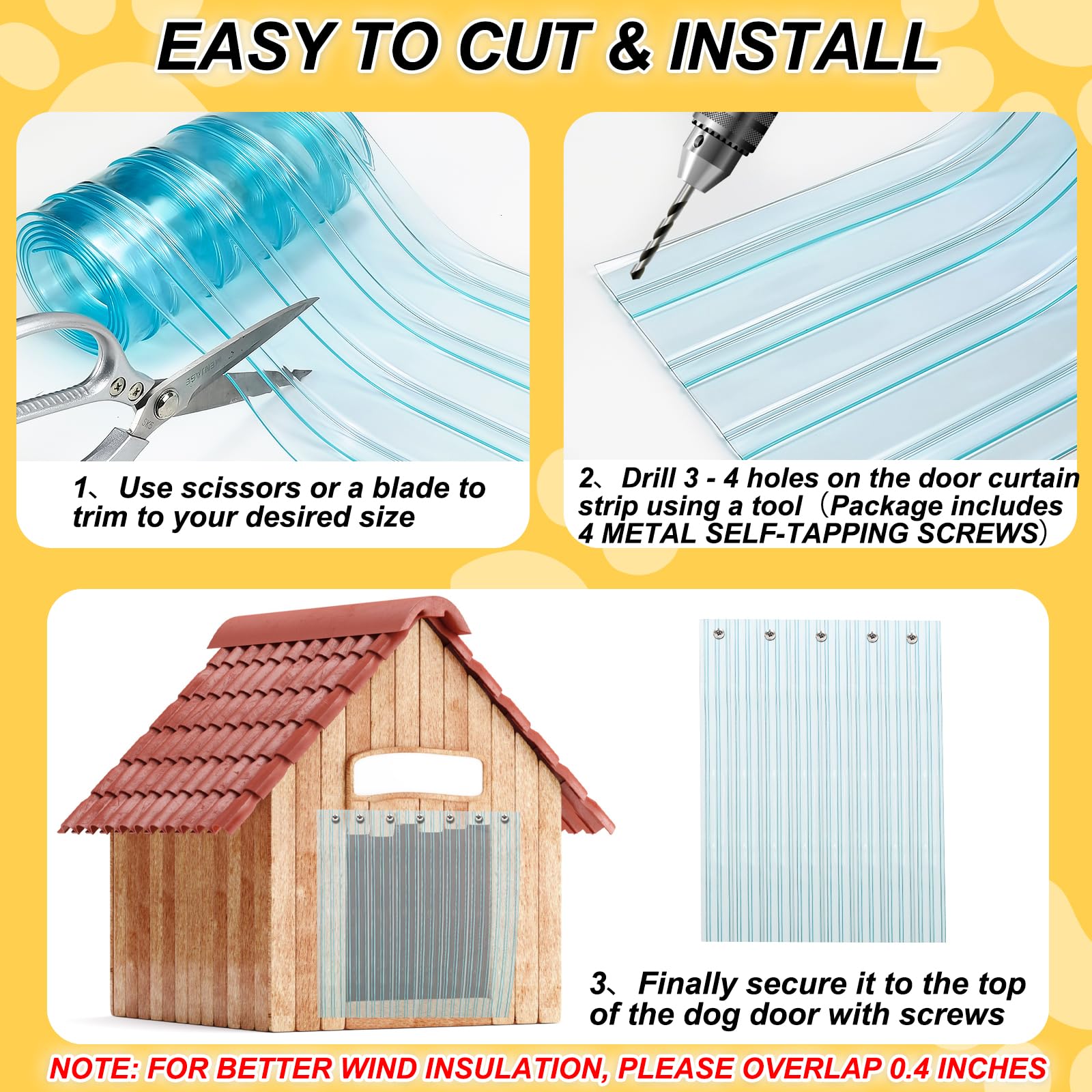 Keedolla dog door strips temperature range image shows winter resilience