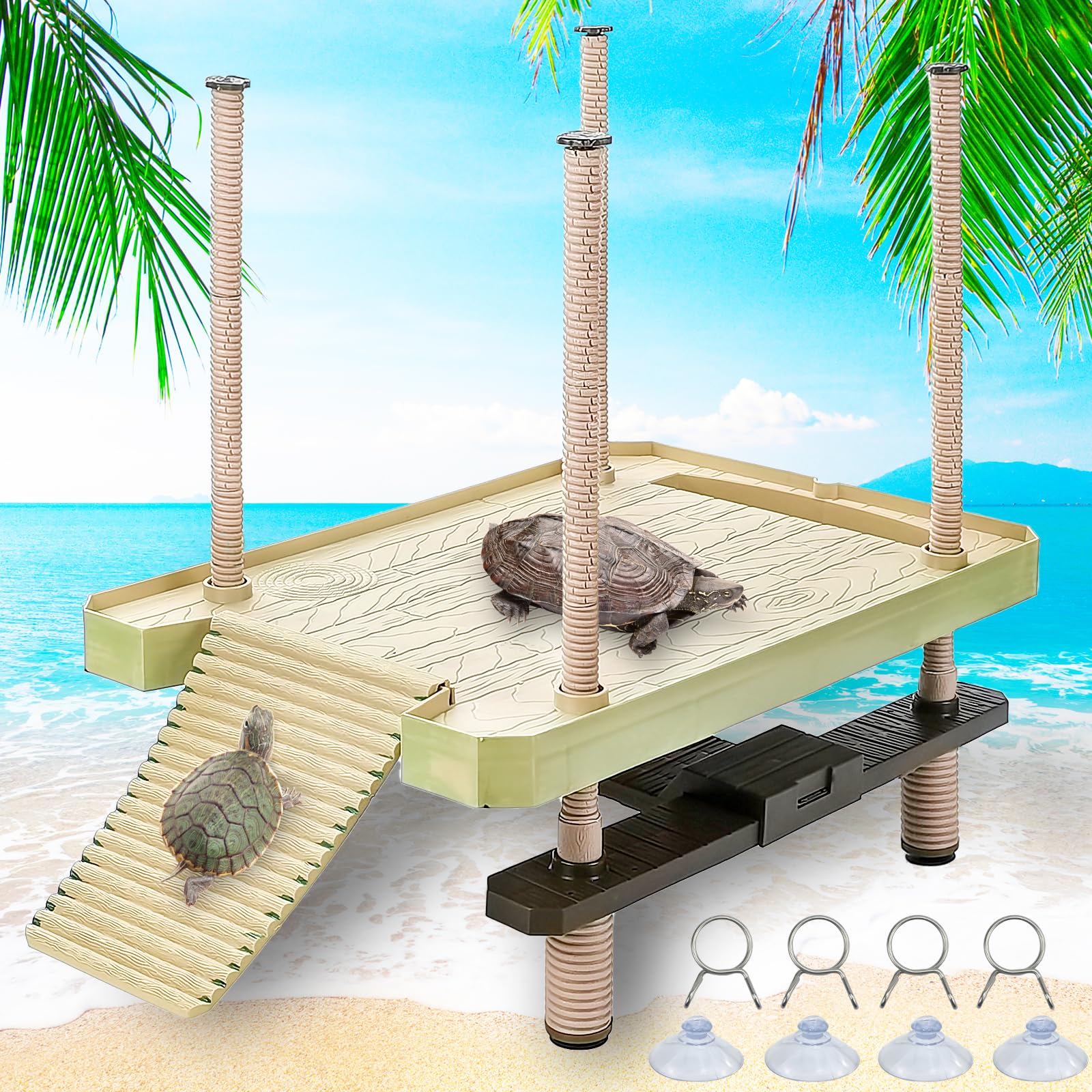 Keedolla large turtle floating platform pier offers a stable basking area for aquatic pets.