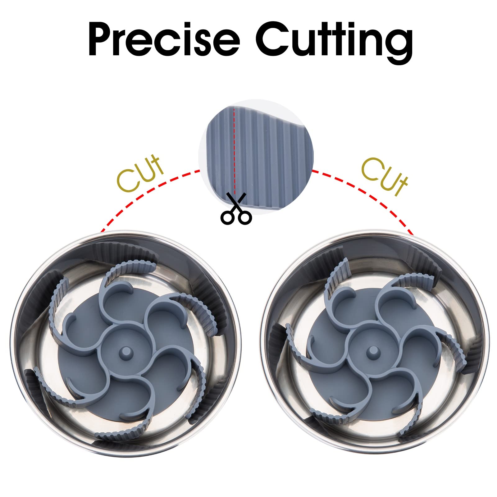 Keegud cut-to-fit design adapts to different bowl diameters.