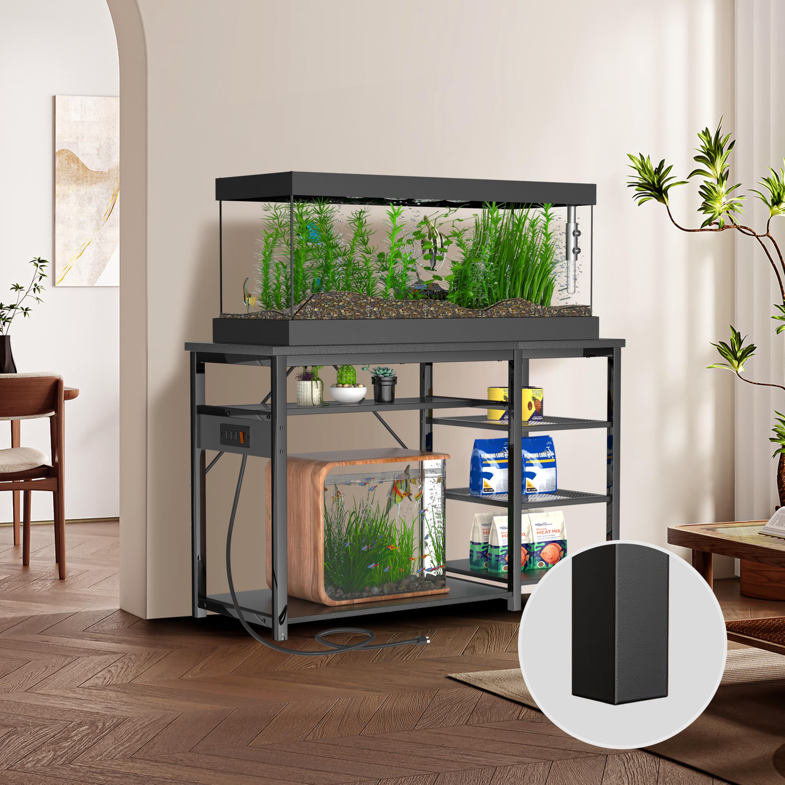 Keelian FSC-certified top and shelves use sustainable wood for durable furniture.