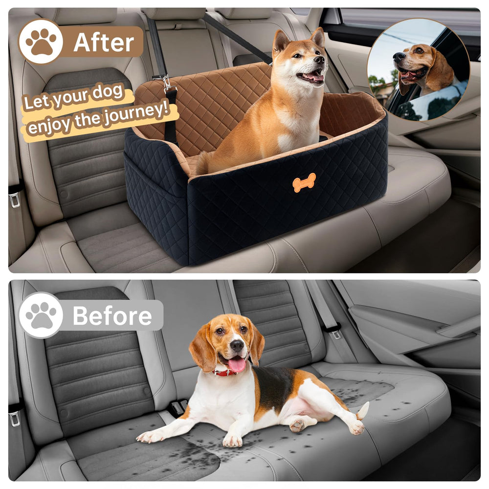 KEELUXE booster-style design offers better road view to reduce pet anxiety during trips.
